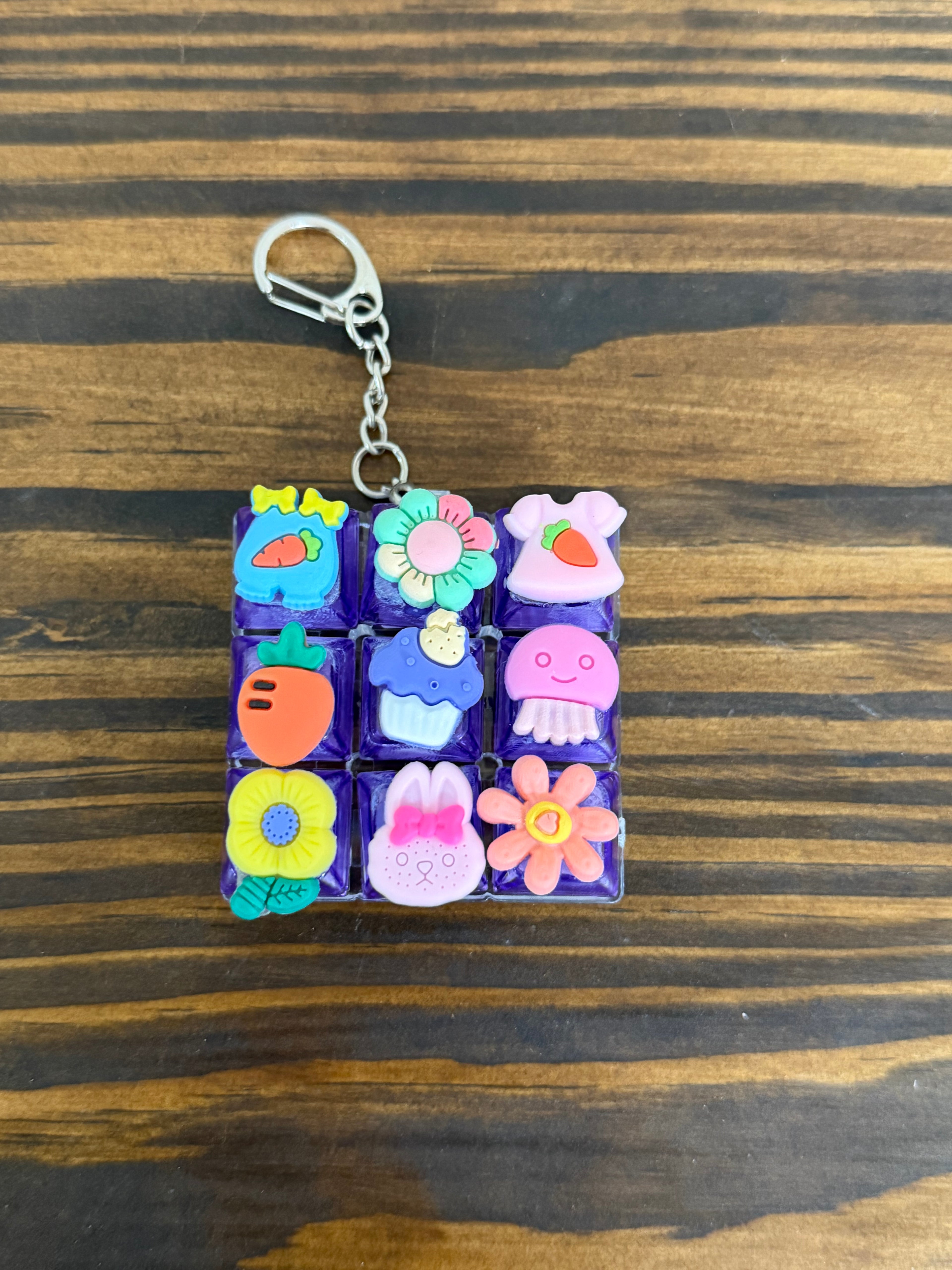 Garden Charm Light-Up Keyboard Keychains Set