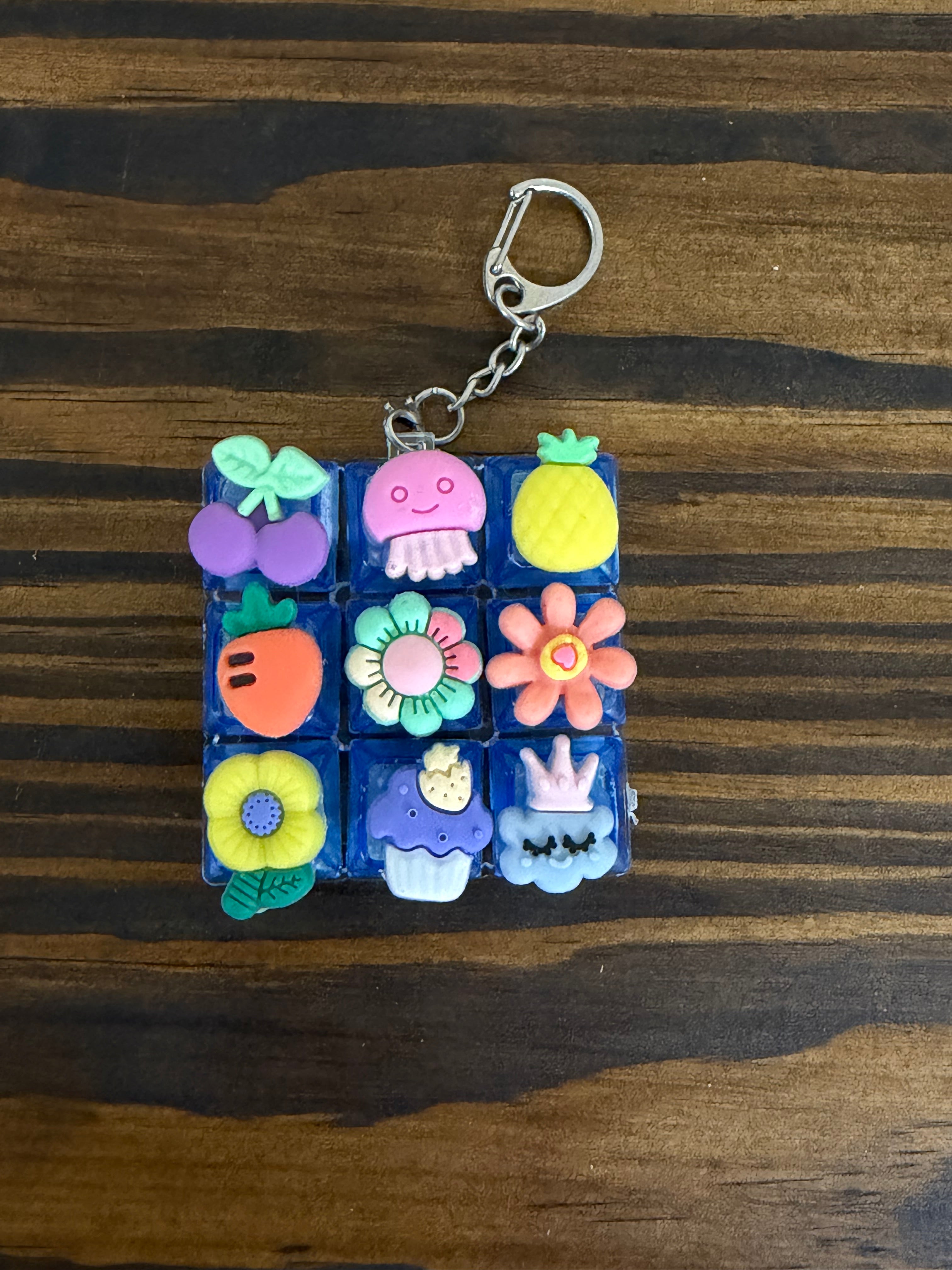 Garden Charm Light-Up Keyboard Keychains Set