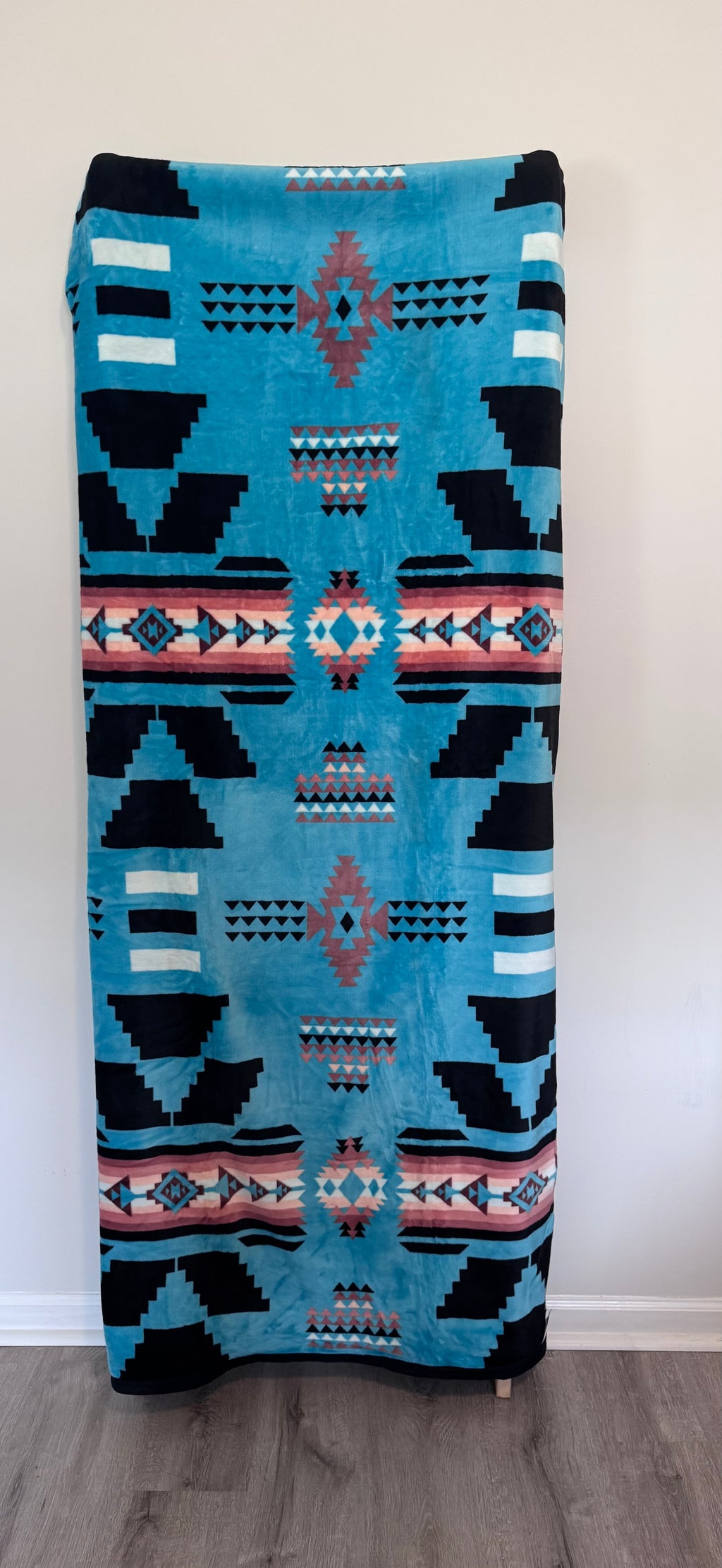 Turquoise Aztec Flannel Blanket