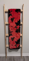 Red & Black Cow Print Flannel Blanket