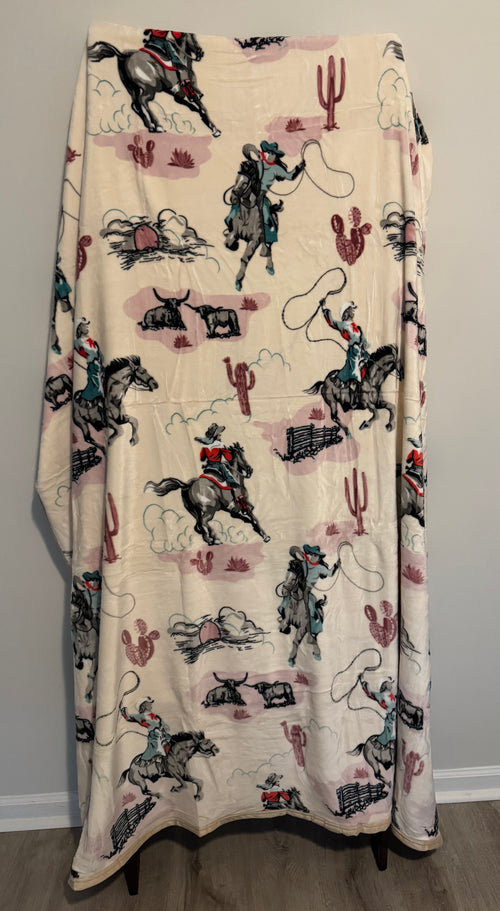 Cowboy Flannel Blanket