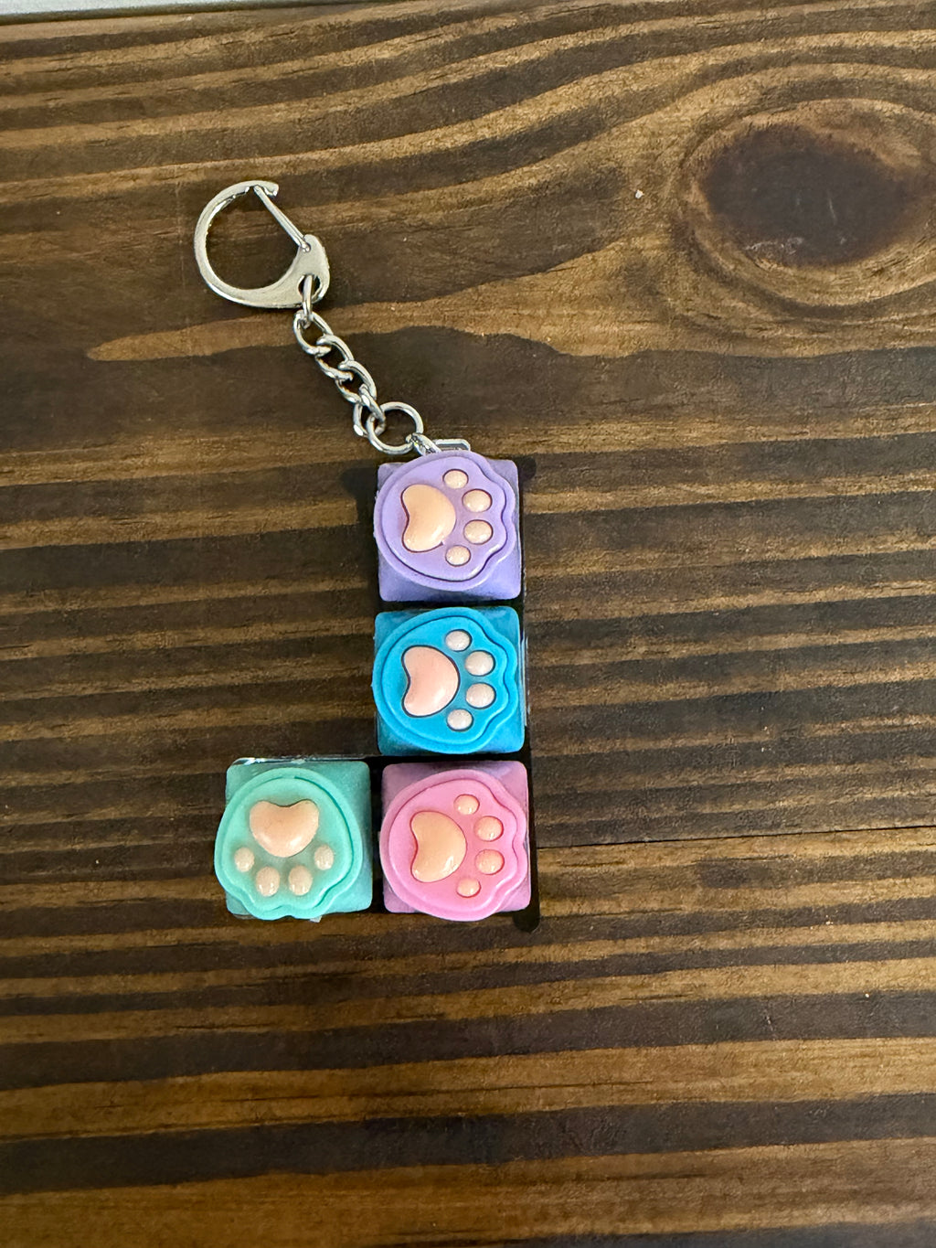 Pastel Cat Paw Keyboard Keychain