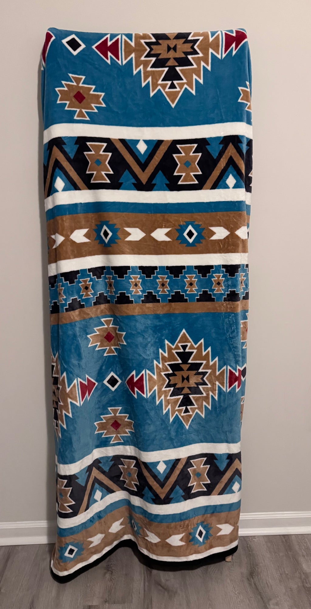 Teal Aztec Southwestern Flannel