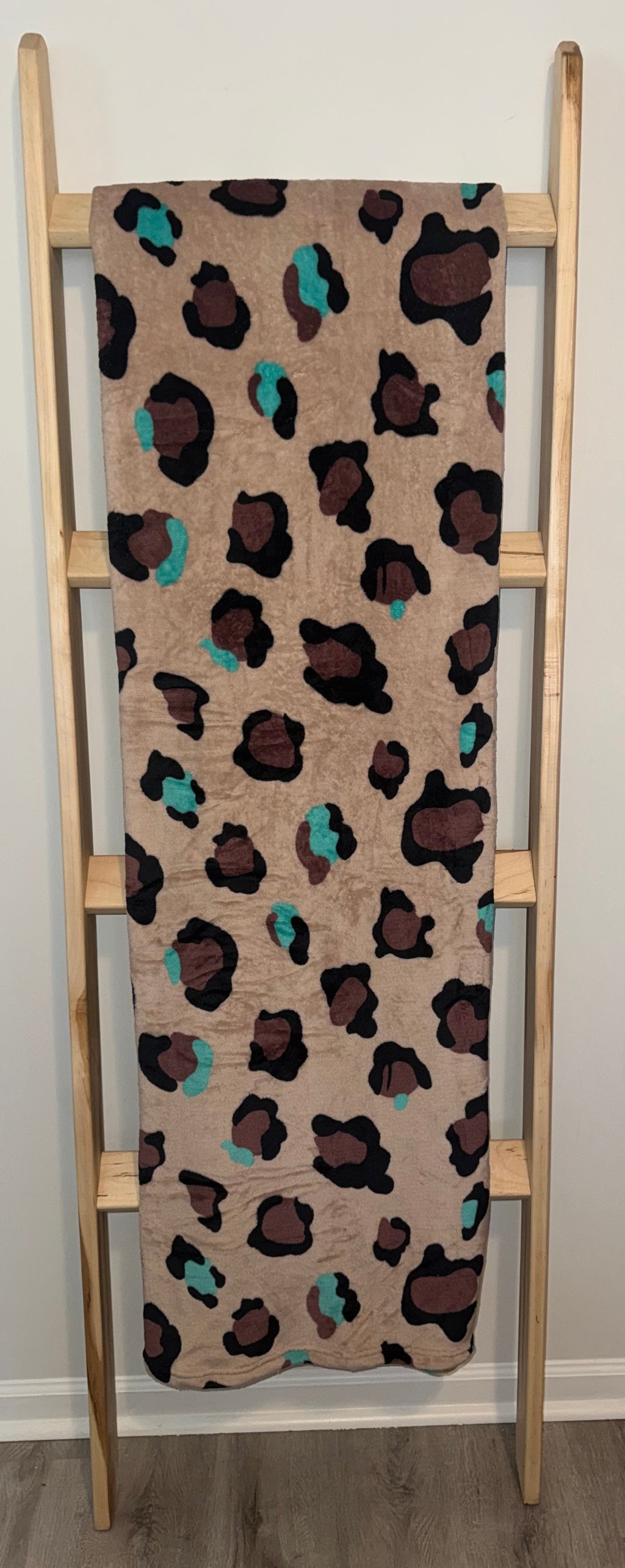 Tan Leopard Print Fleece Blanket