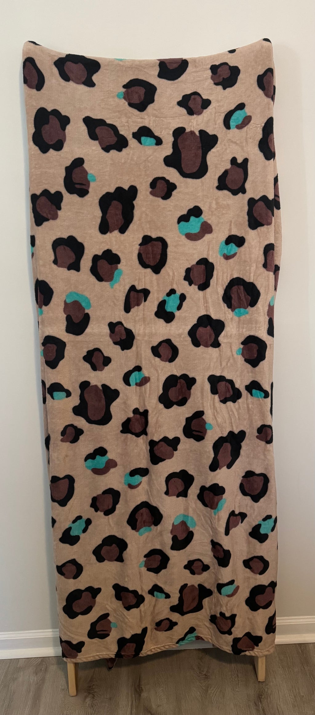Tan Leopard Print Fleece Blanket