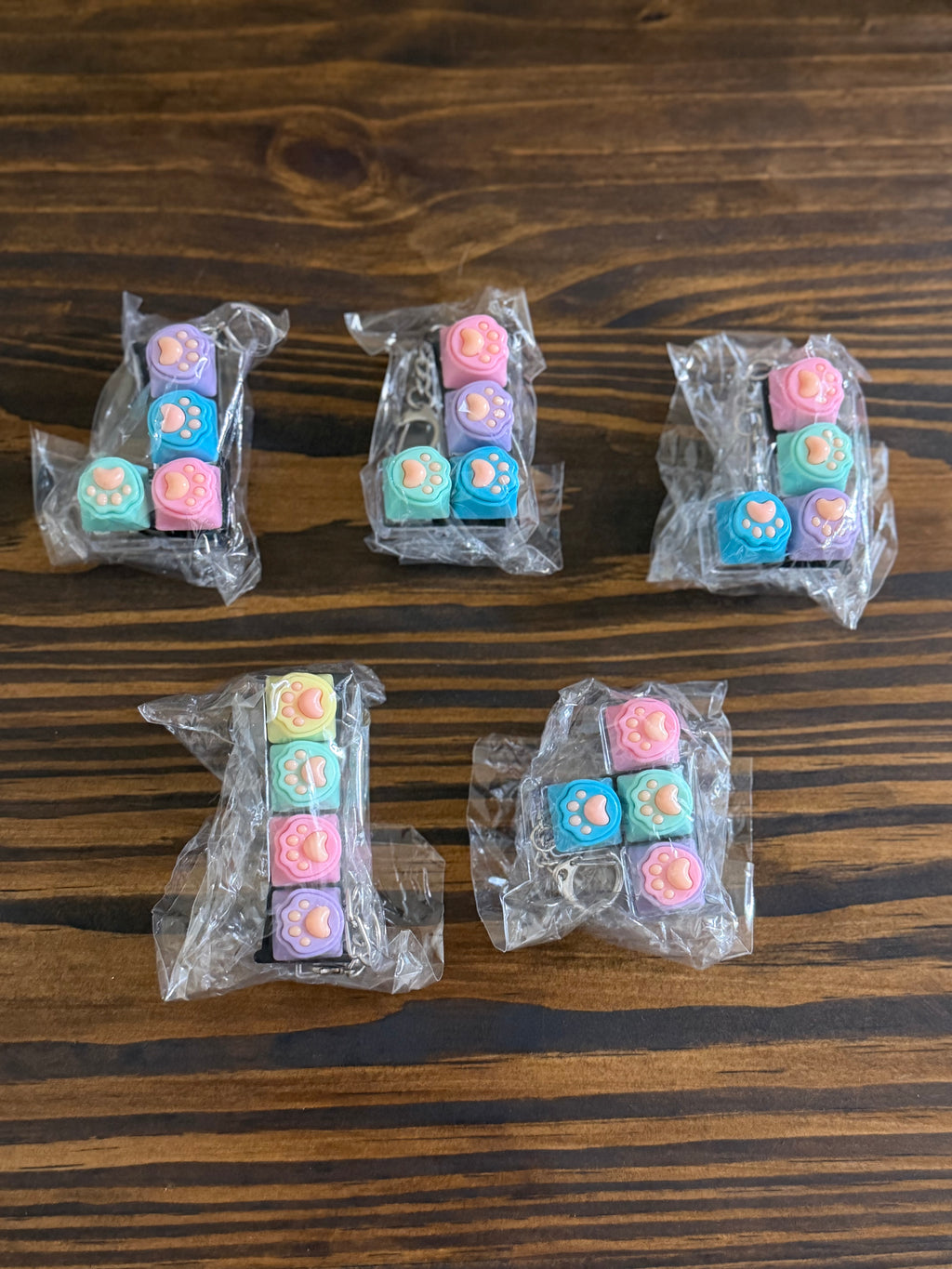 Pastel Cat Paw Keyboard Keychain