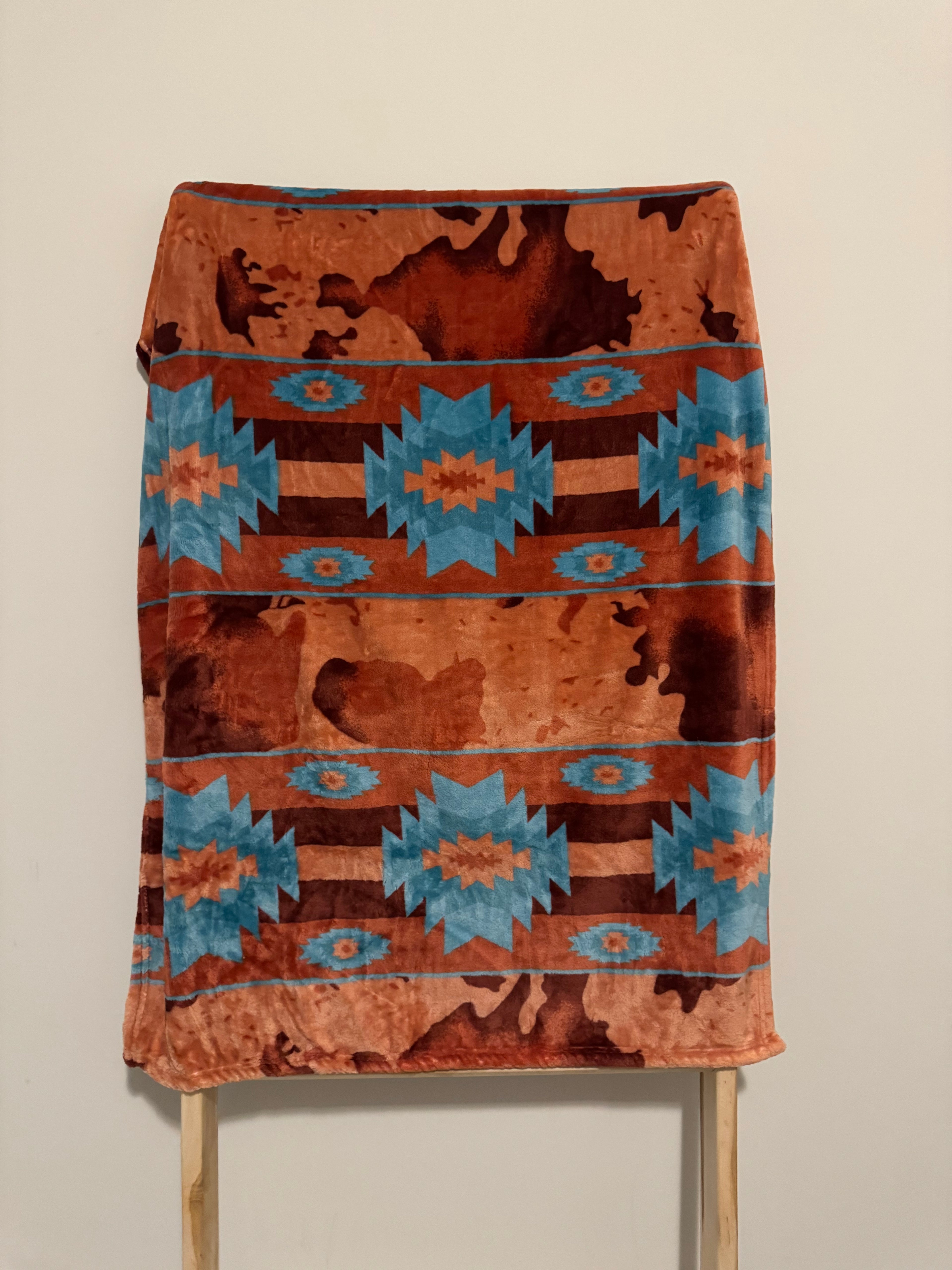 Southwestern Baby Blanket - Turquoise & Rust