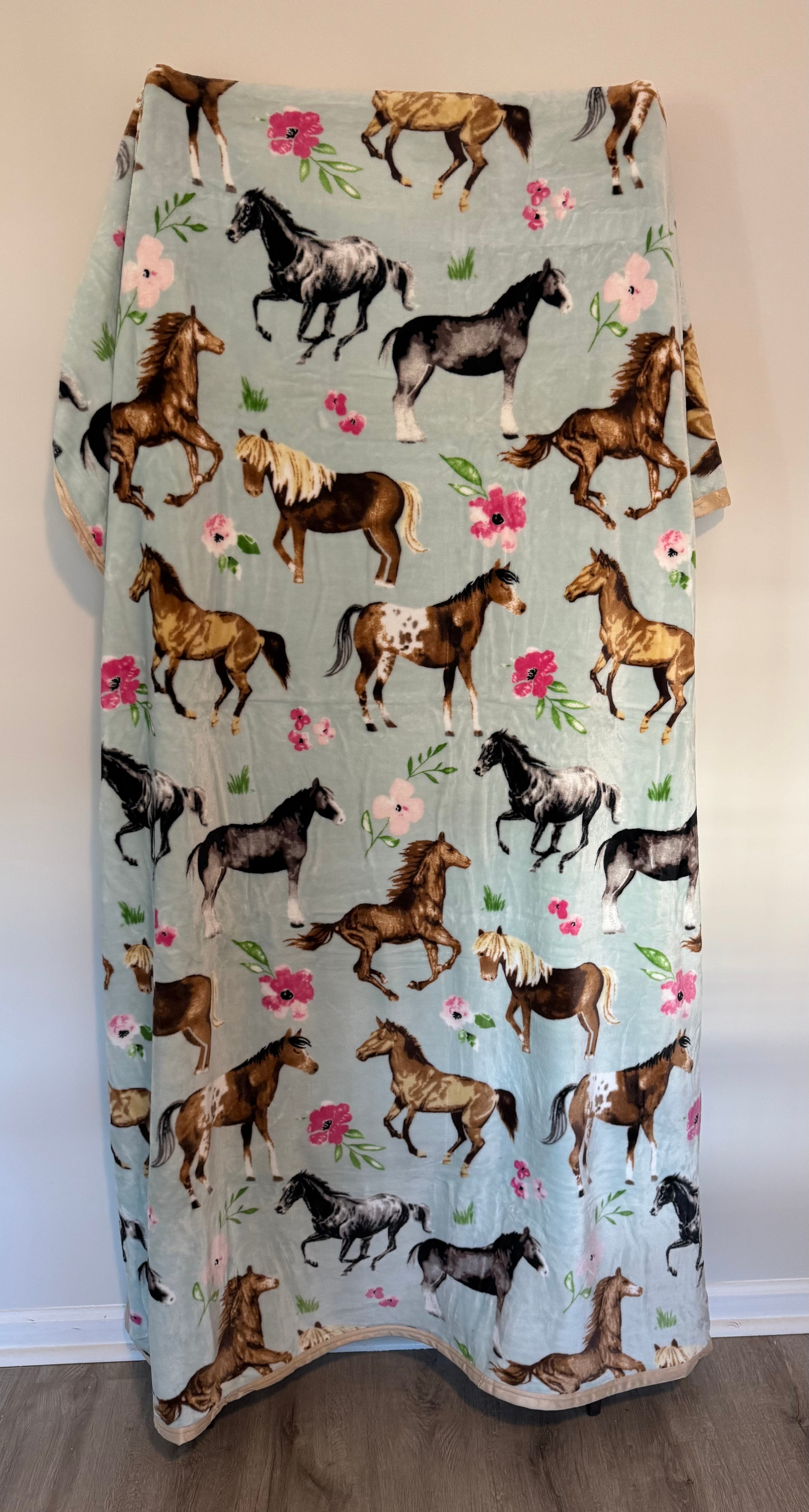 Horses Flannel Blanket