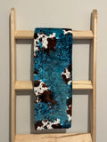 Turquoise Cowhide Baby Blanket