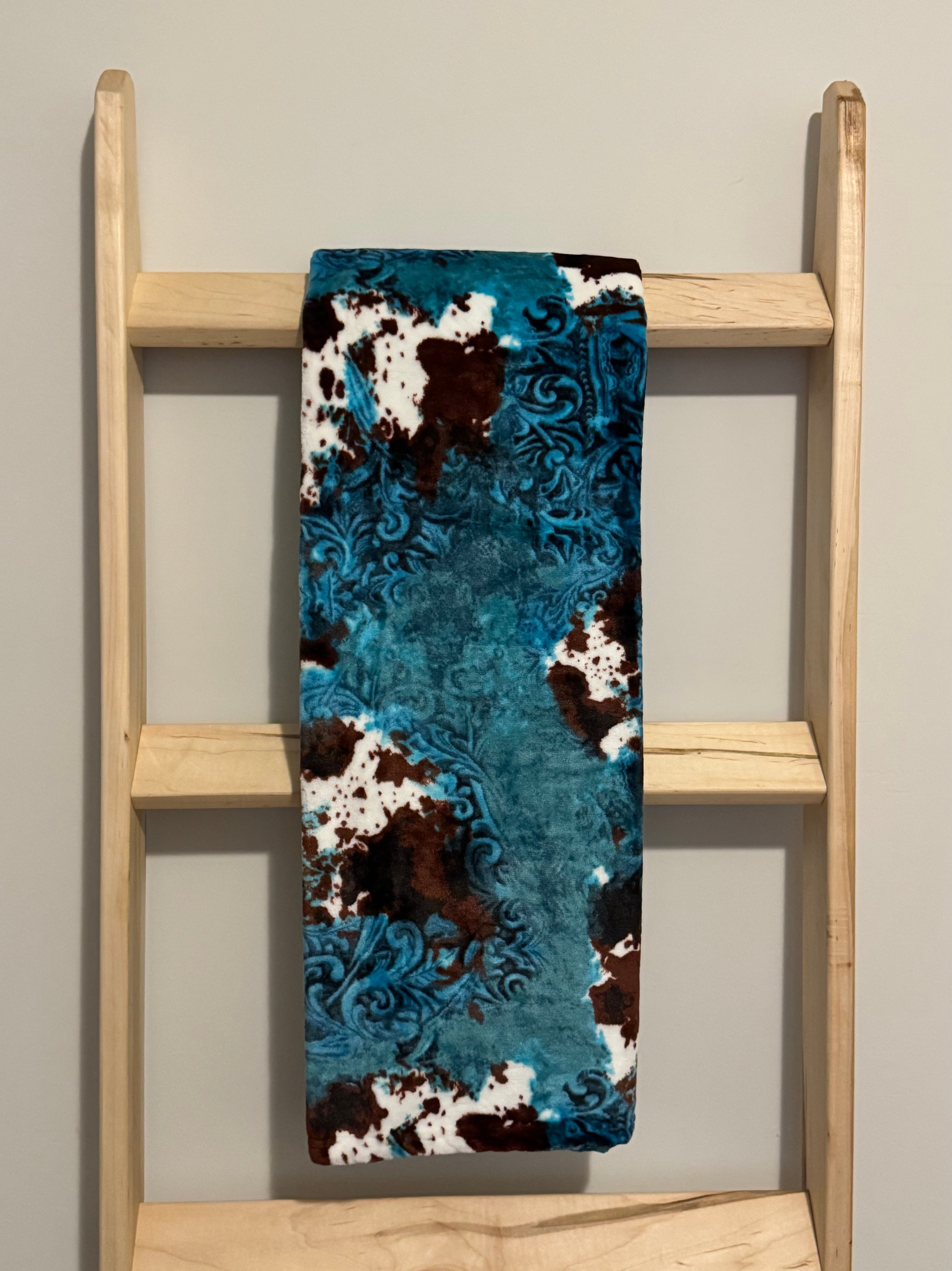 Turquoise Cowhide Baby Blanket