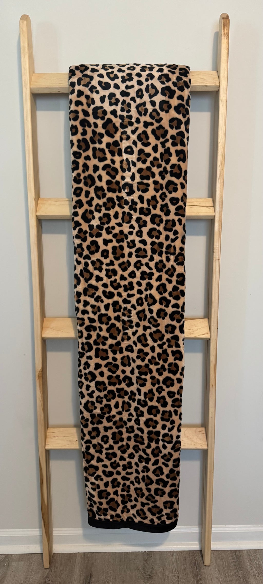 Tan & Black Leopard Print Blanket