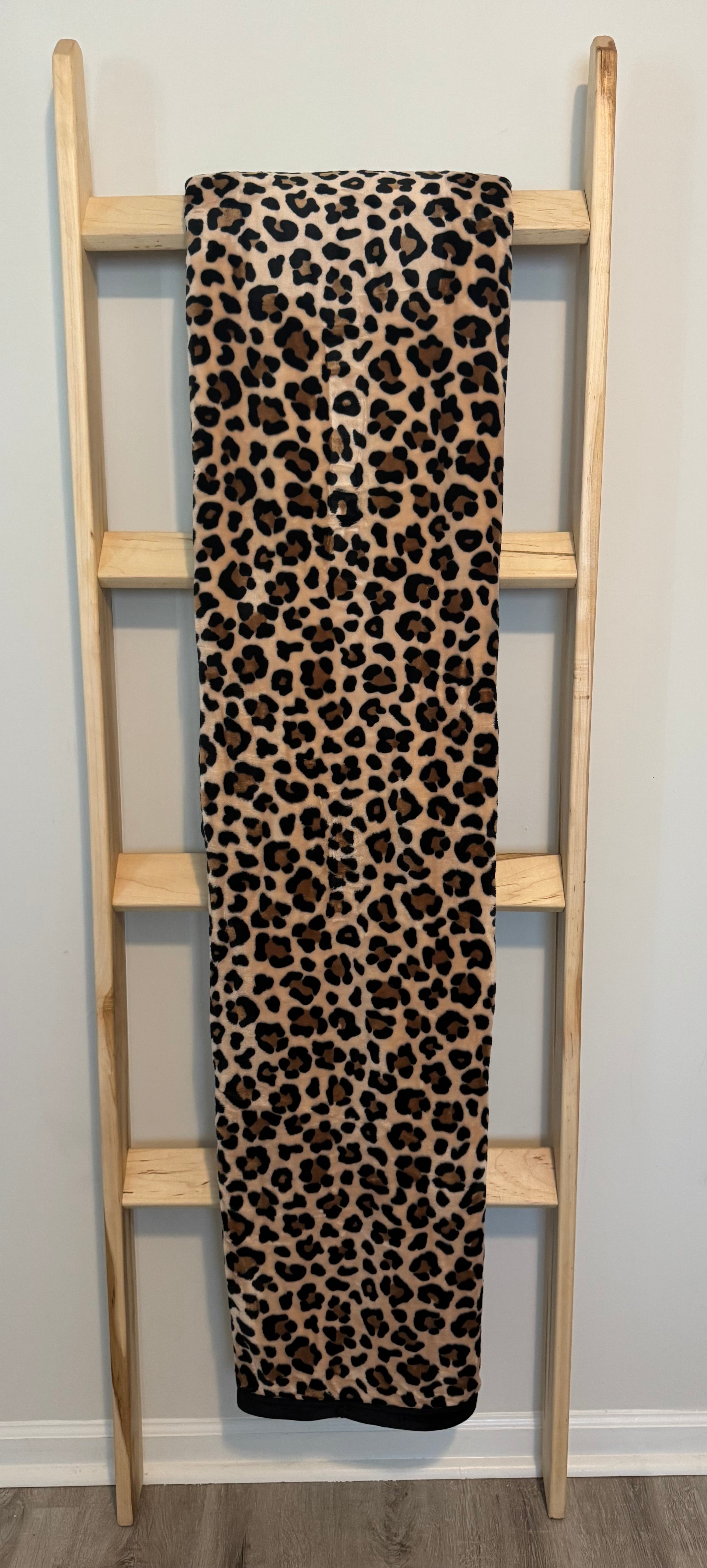 Tan & Black Leopard Print Blanket