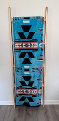 Turquoise Aztec Flannel Blanket