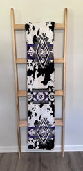 Purple Cow Print Geometric Blanket