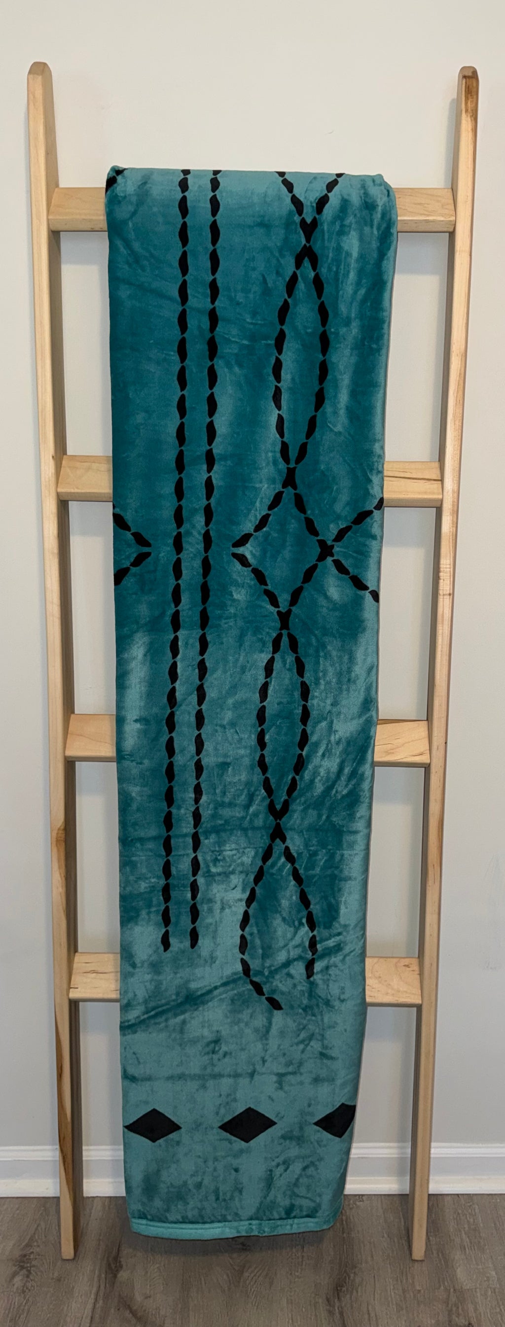 Boot Stitch Turquoise Flannel Blanket