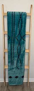 Boot Stitch Turquoise Flannel Blanket