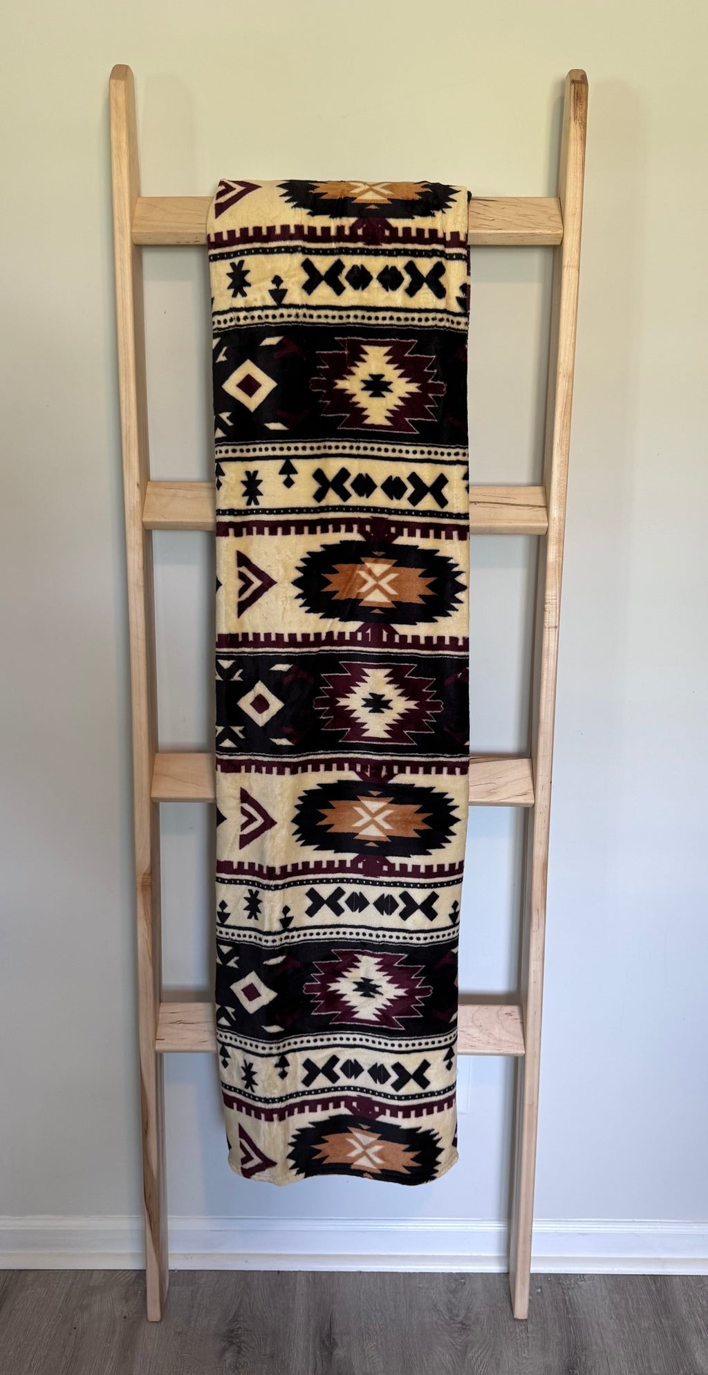 Cream & Brown Geometric Blanket