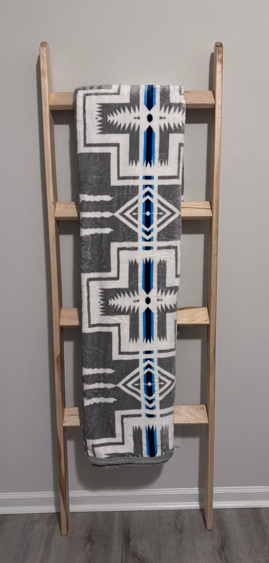 Gray Aztec Southwestern Flannel Blanket