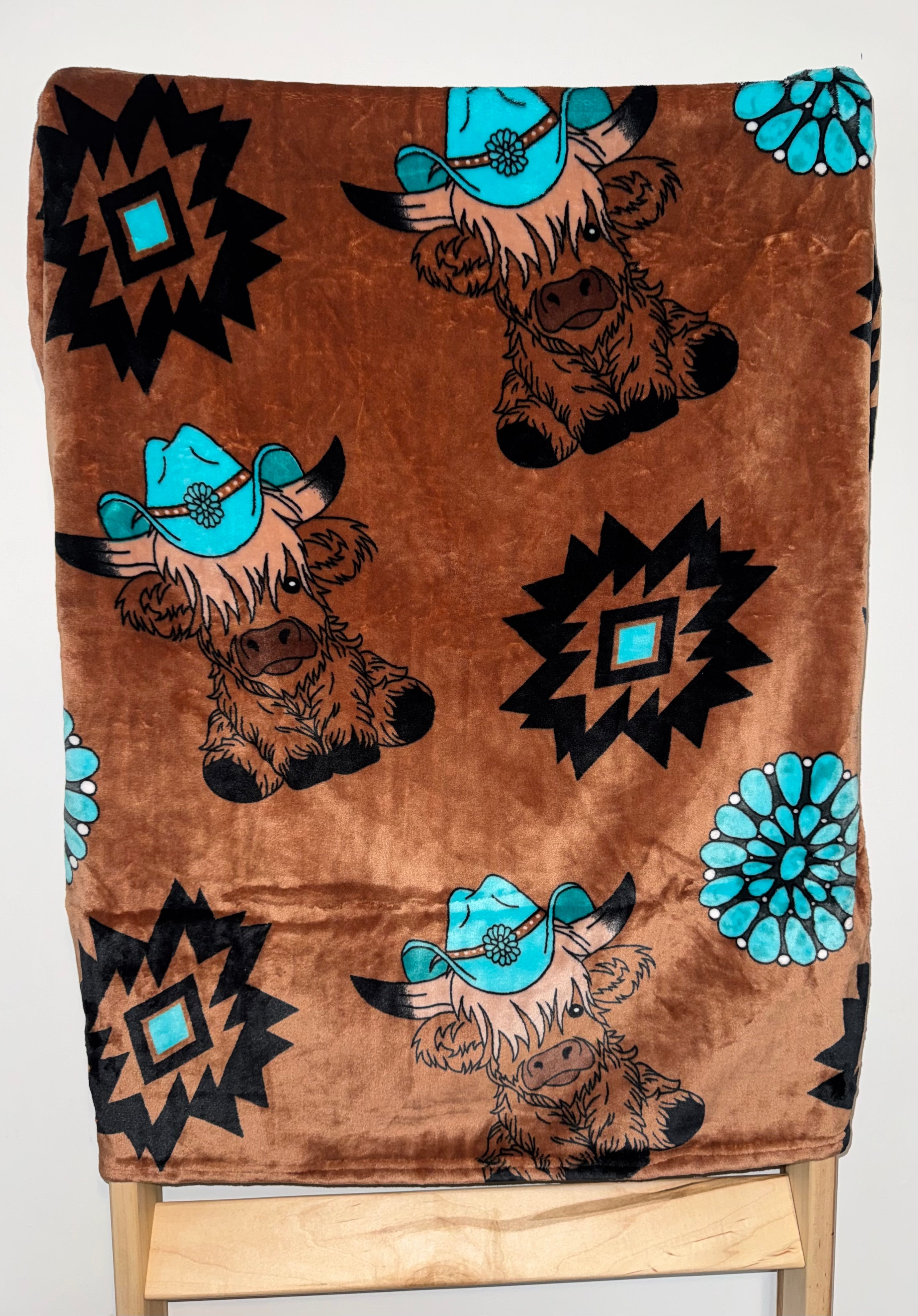 Turquoise Highland Cow Baby