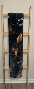 Black Western Horse Flannel Blanket