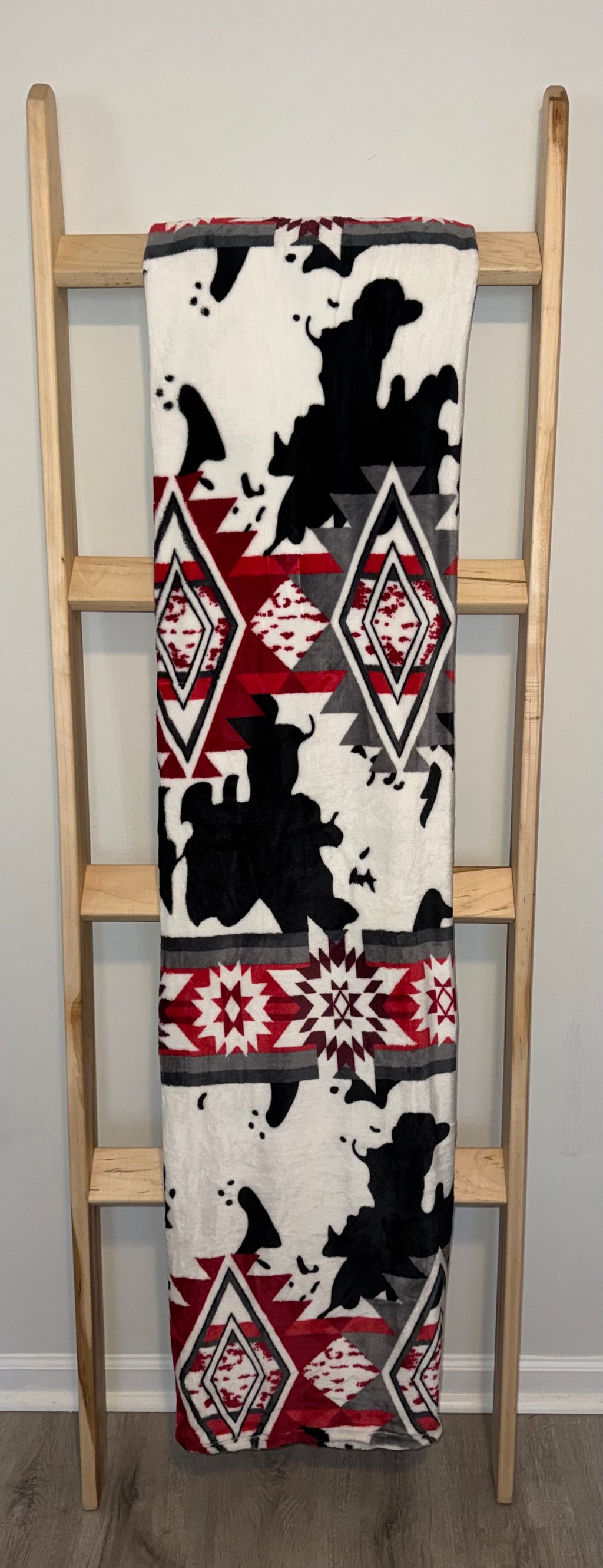 Southwestern Cowhide Flannel Blanket