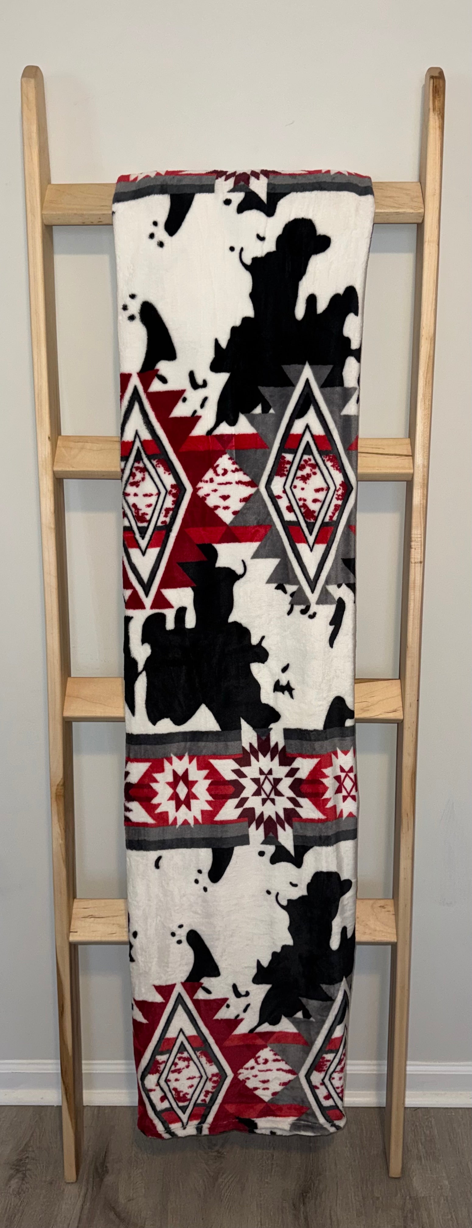 Southwestern Cowhide Flannel Blanket