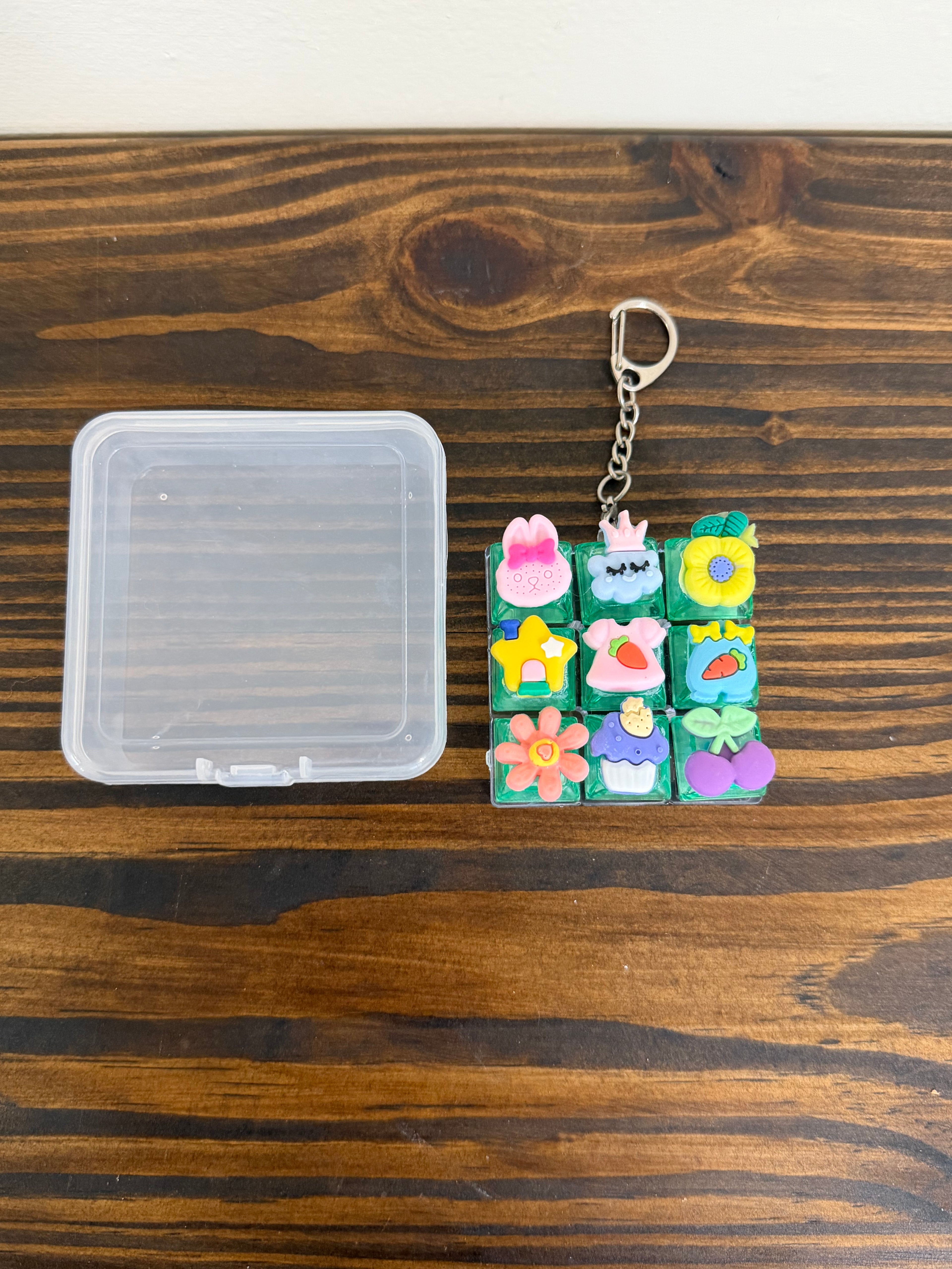 Garden Charm Light-Up Keyboard Keychains Set