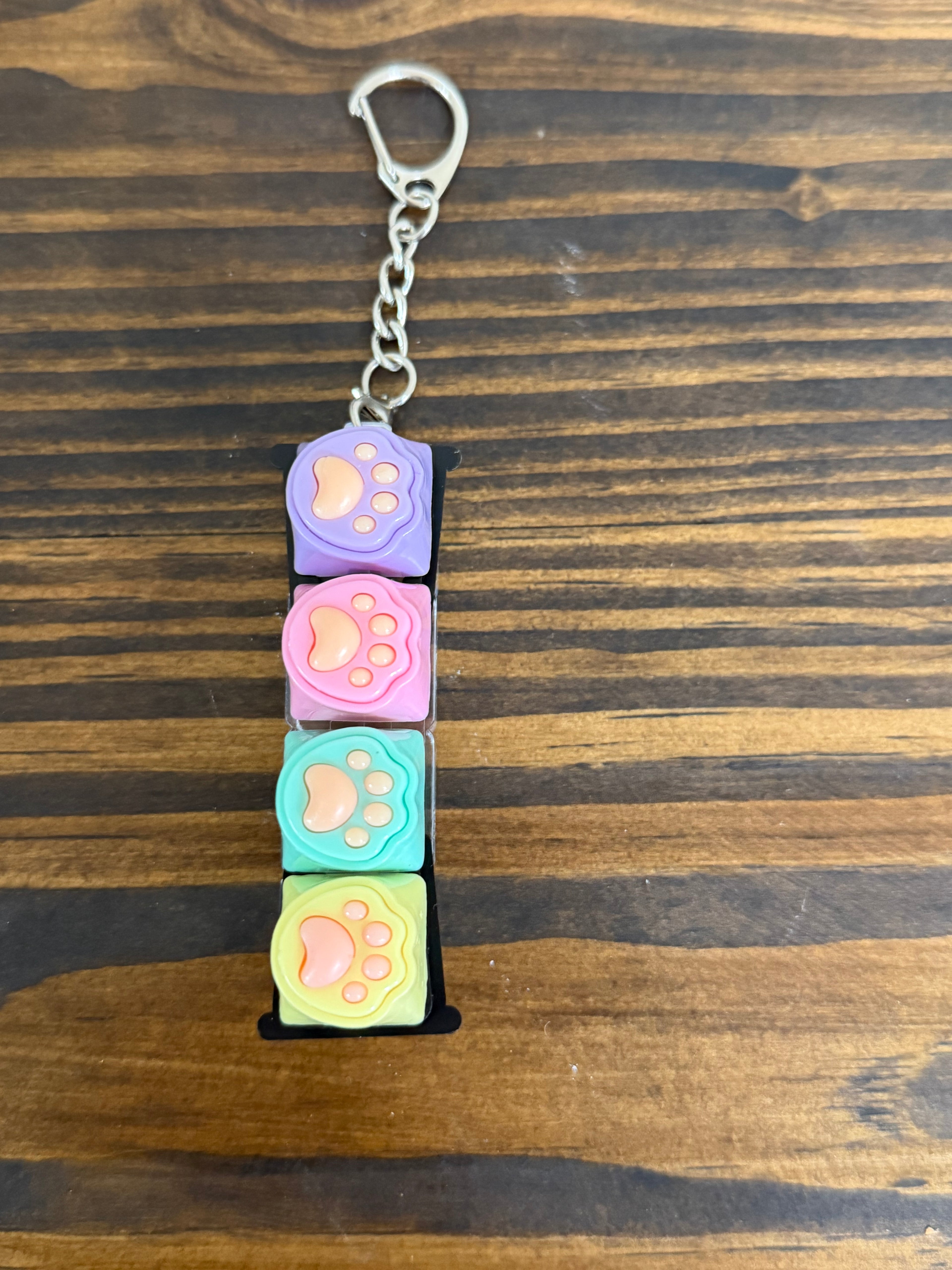 Pastel Cat Paw Keyboard Keychain