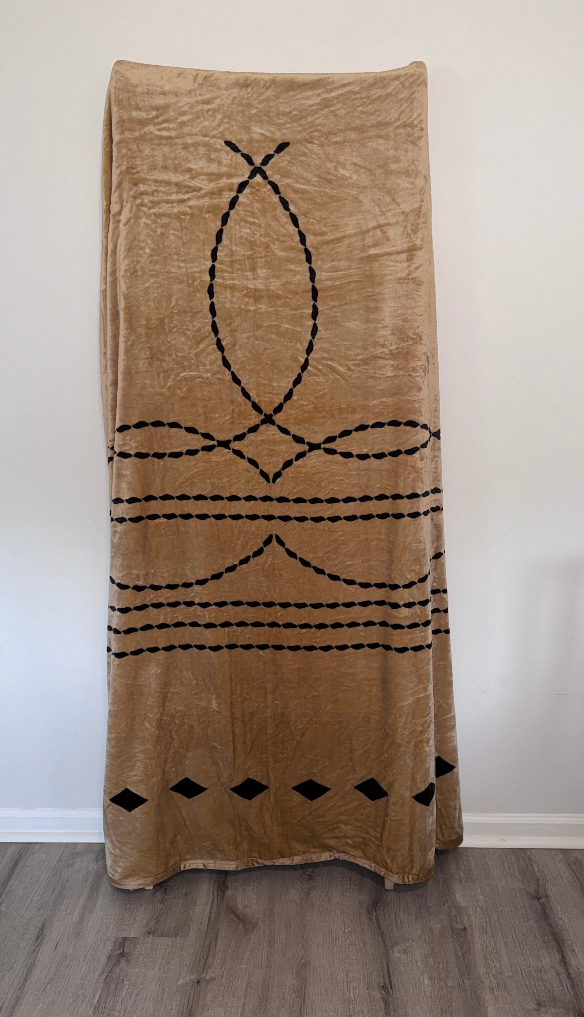 Boot Stitch Print Flannel Blanket