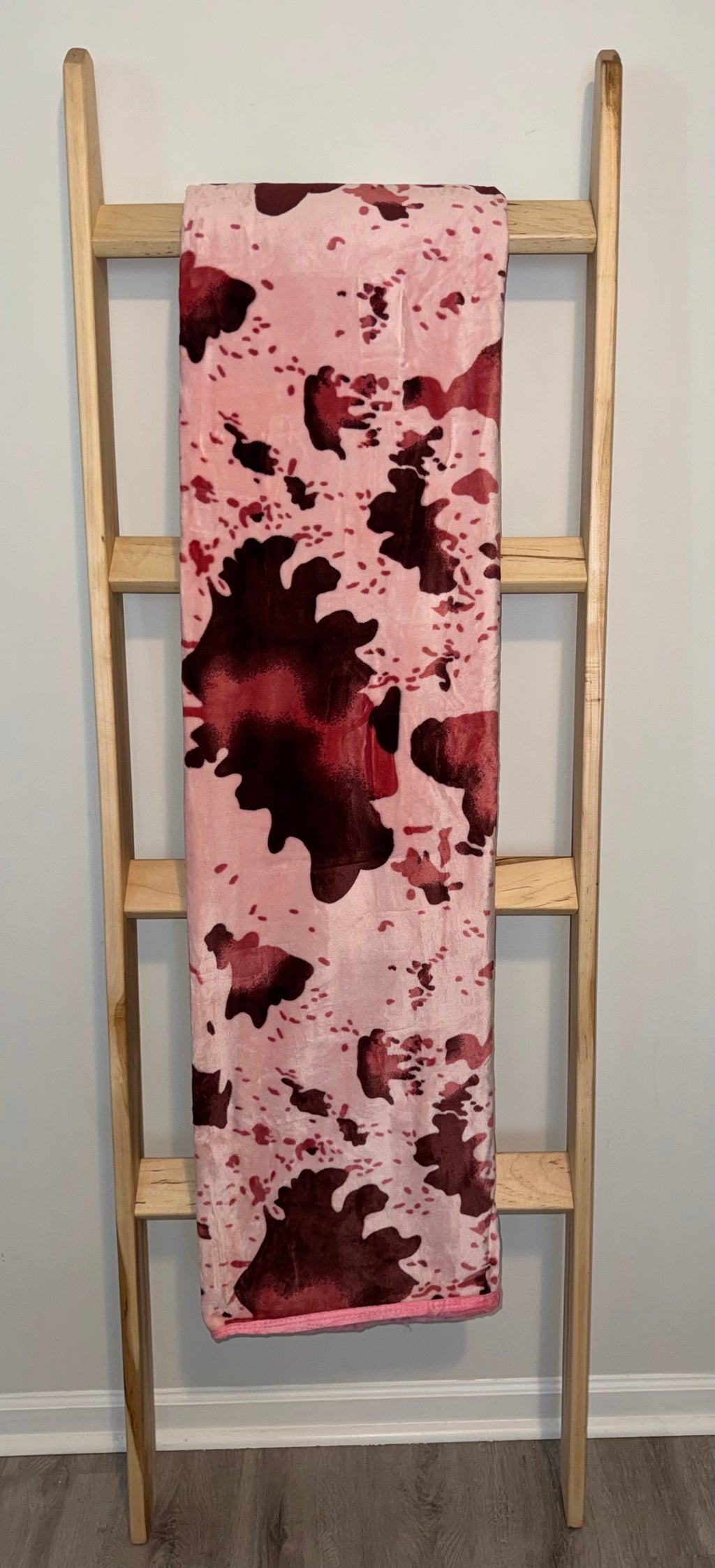 Pink & Burgundy Cowhide Blanket