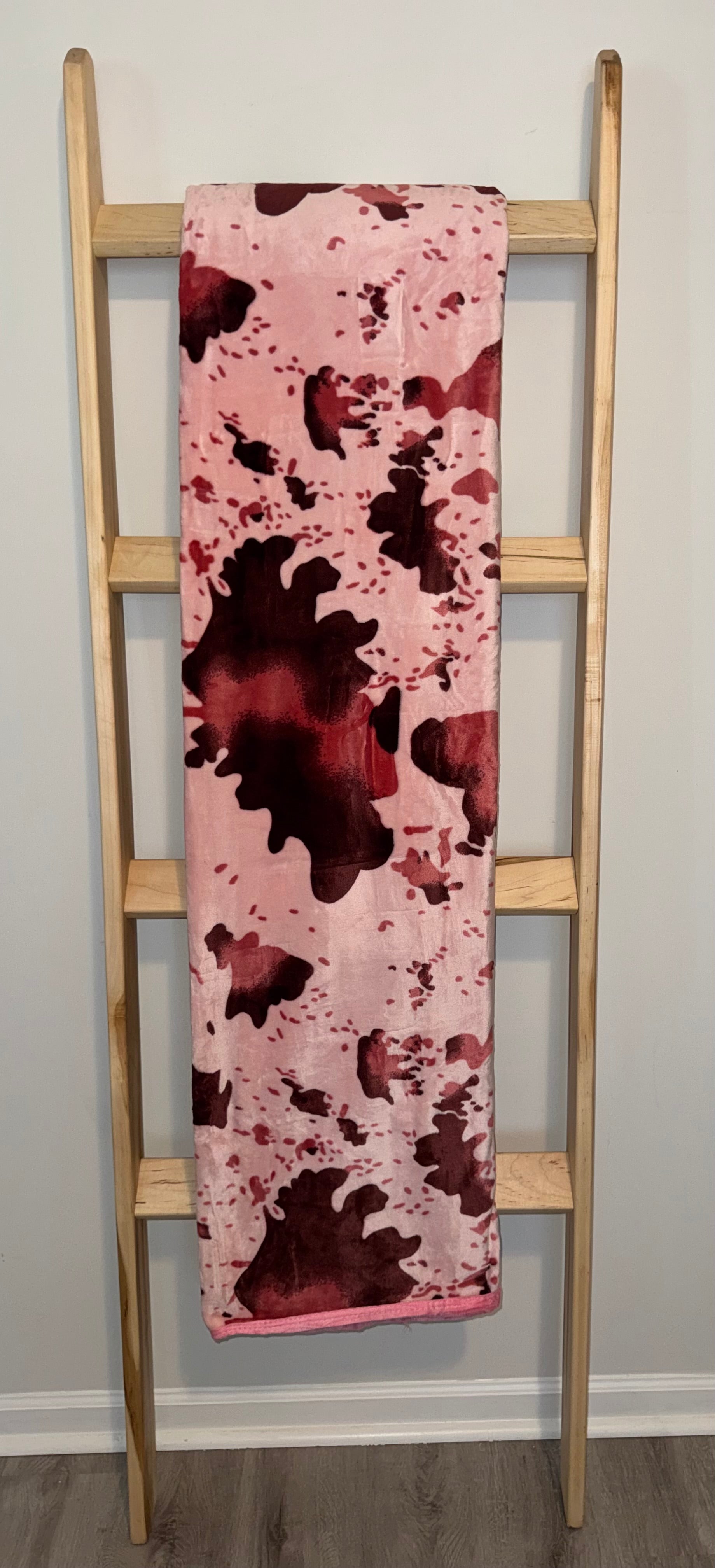 Pink & Burgundy Cowhide Blanket