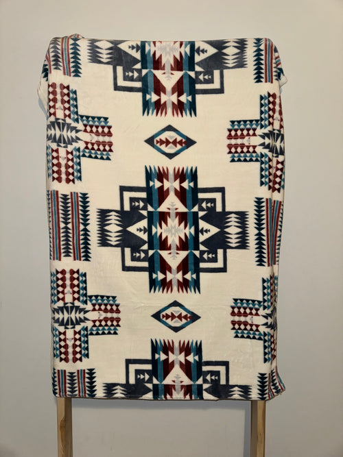 Cream Southwestern Baby Blanket