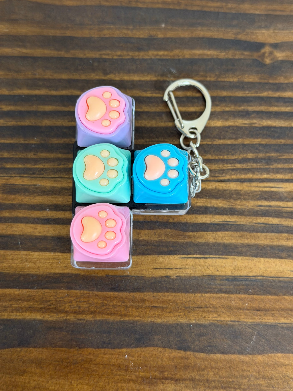 Pastel Cat Paw Keyboard Keychain