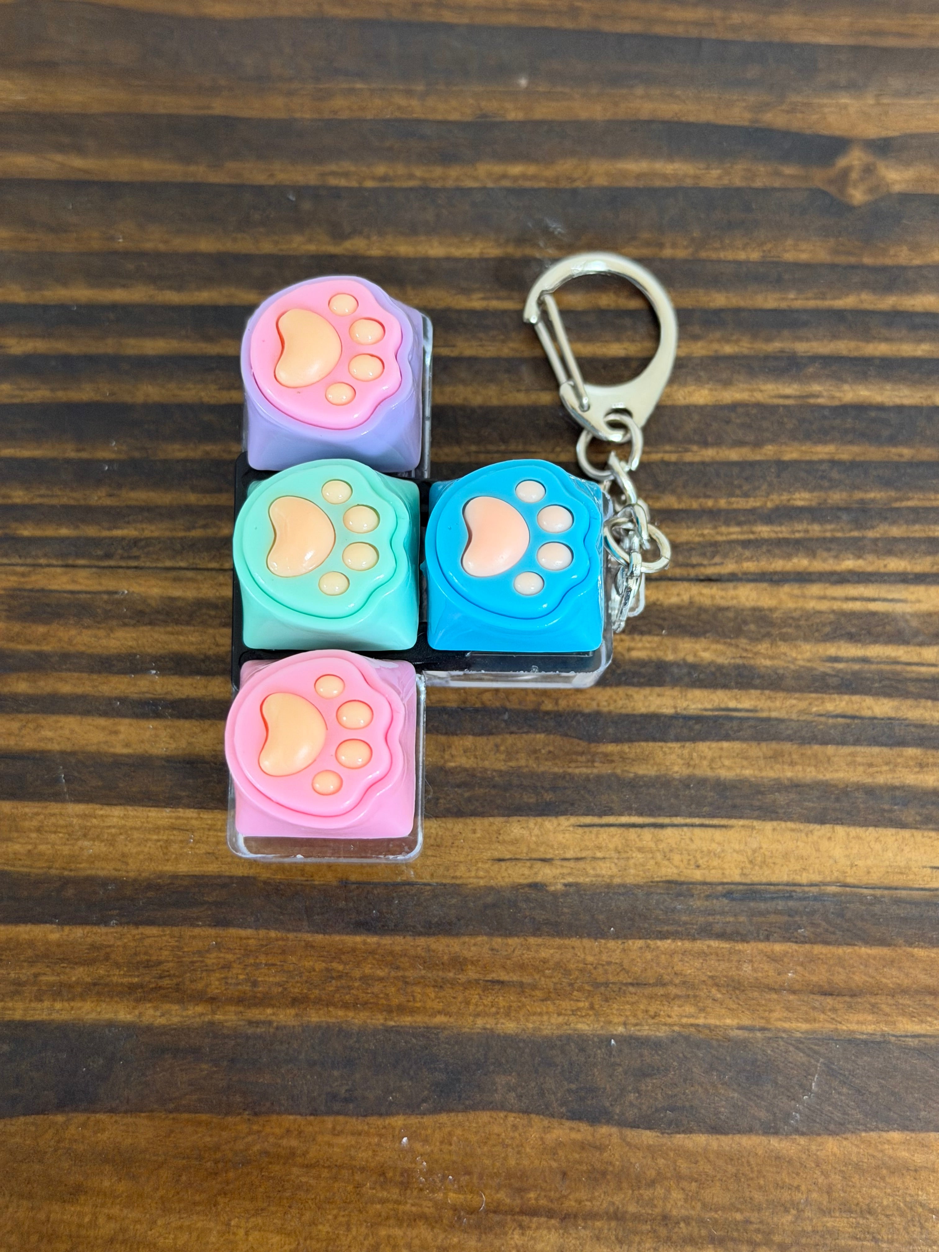 Pastel Cat Paw Keyboard Keychain