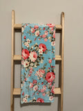 Turquoise Floral Baby Blanket