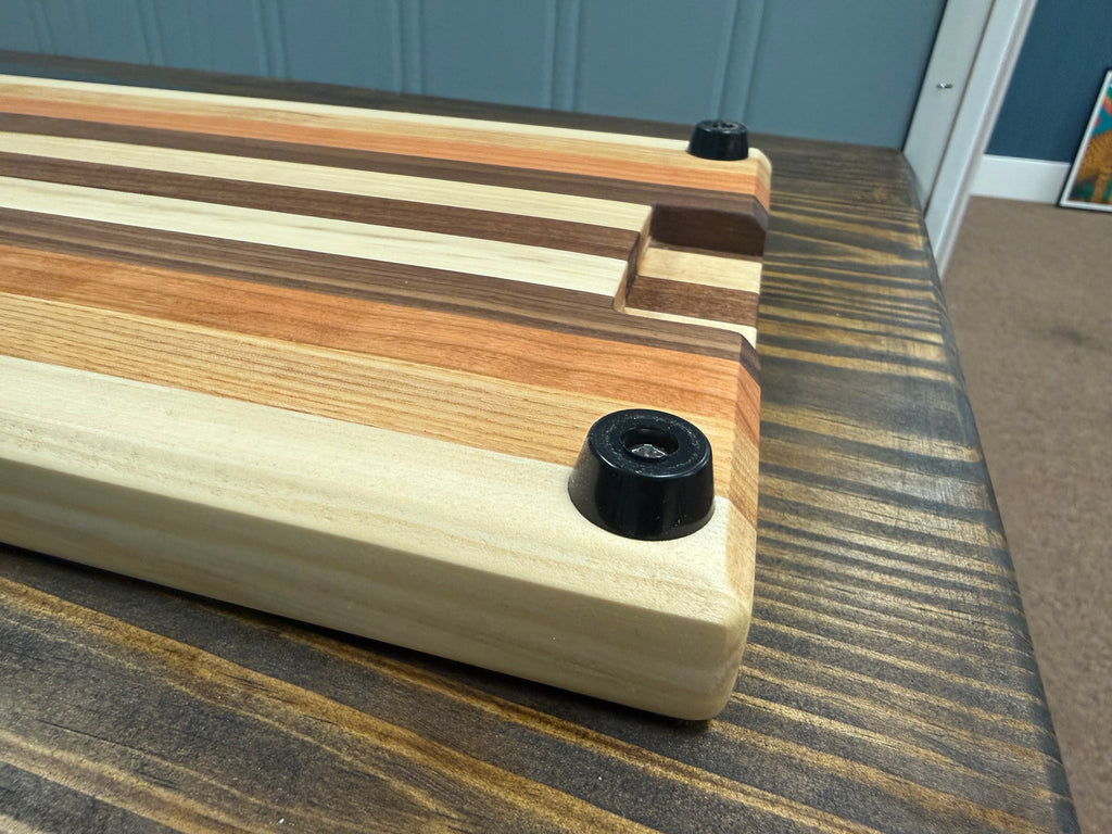 Handmade Edge Grain Cutting Board with Juice Groove & Handles