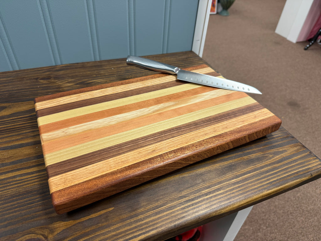 Handmade Edge Grain Cutting Board with Handles