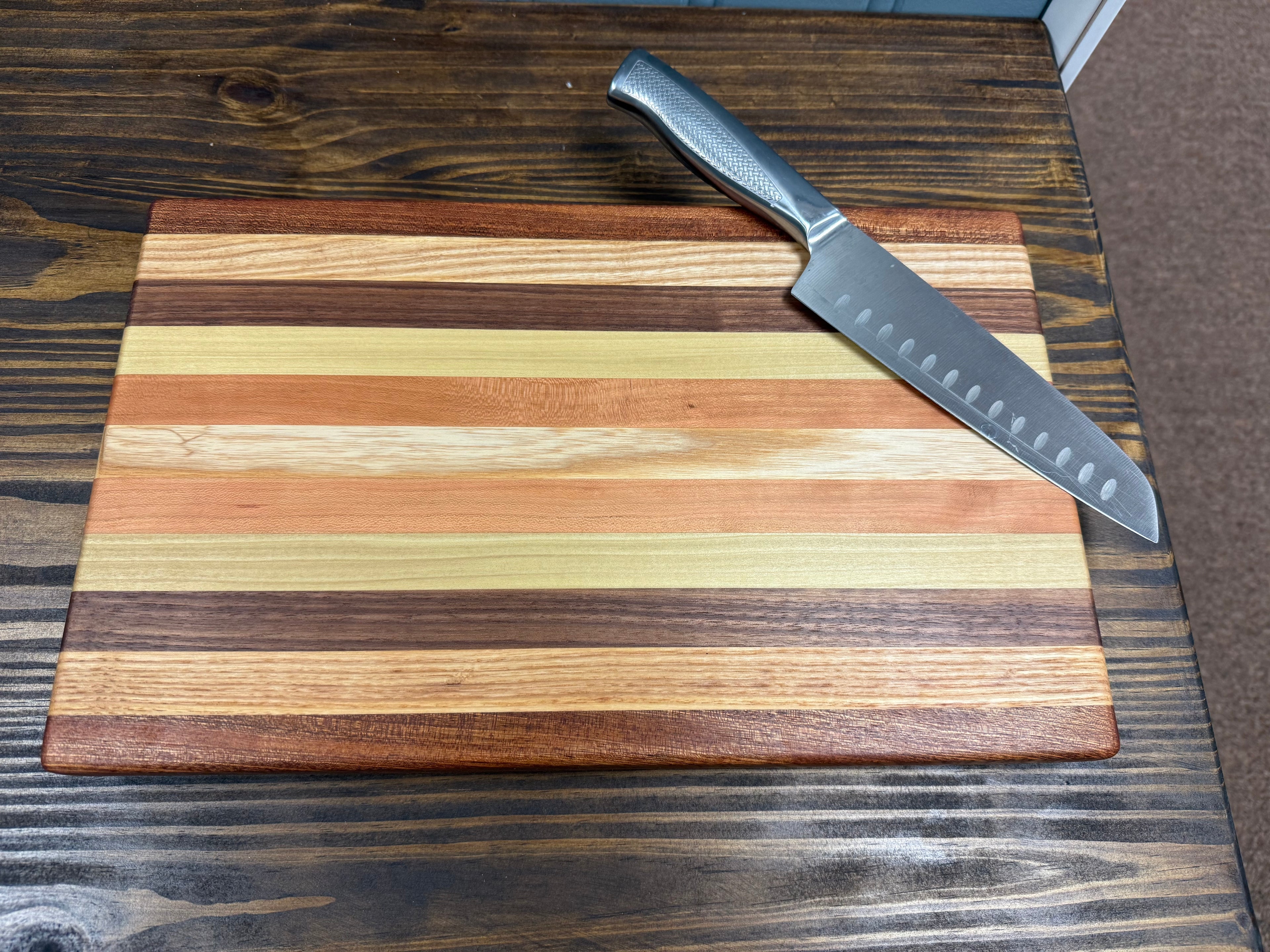 Handmade Edge Grain Cutting Board with Handles