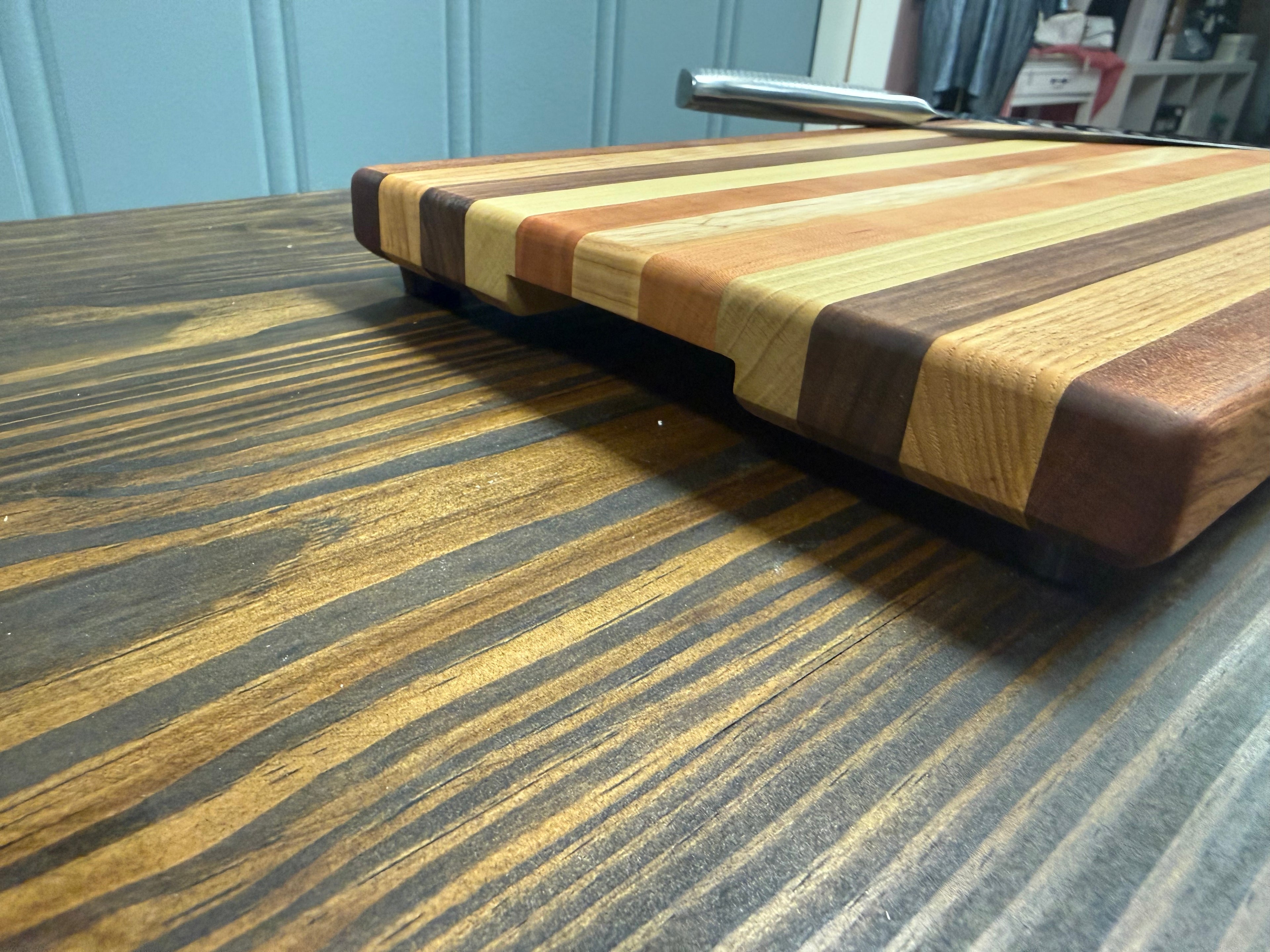 Handmade Edge Grain Cutting Board with Handles