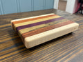 Handmade Exotic Wood Edge Grain Cutting Board with Handles