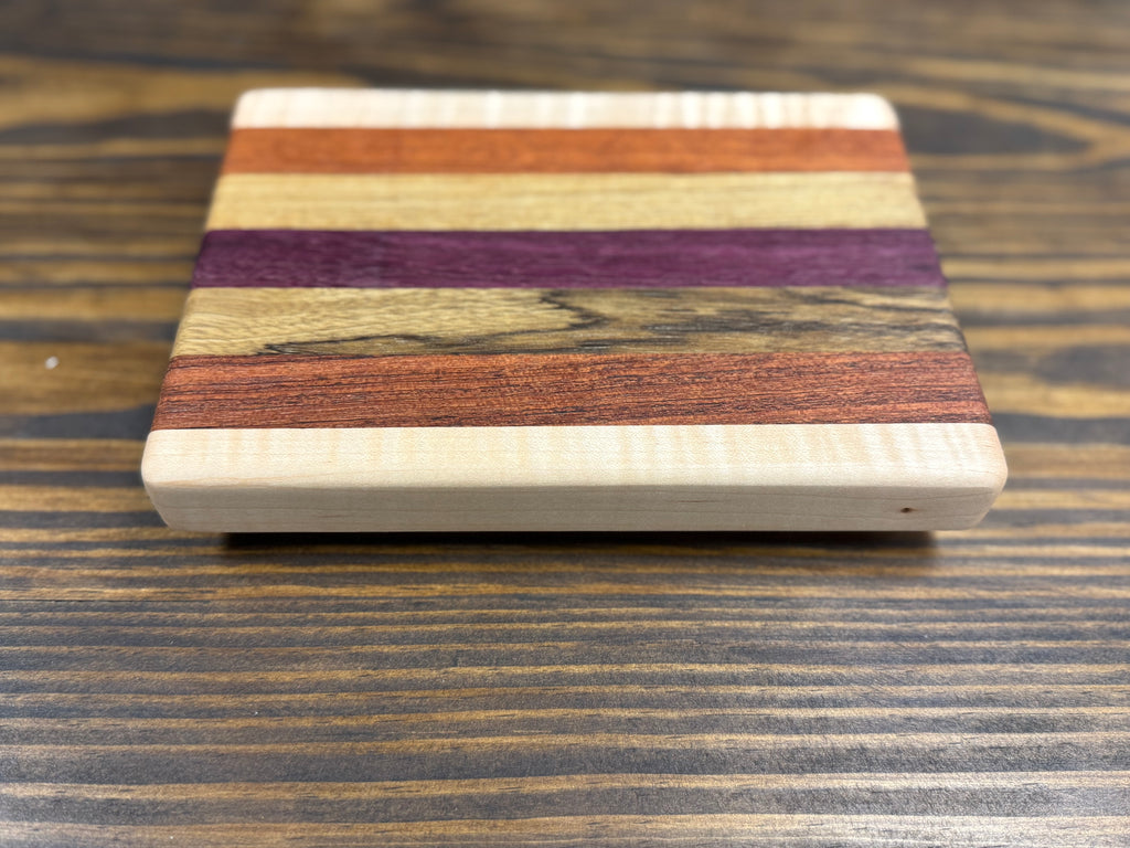 Handmade Exotic Wood Edge Grain Cutting Board with Handles
