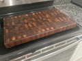 Handmade Walnut End Grain Cutting Board with Brass Accents
