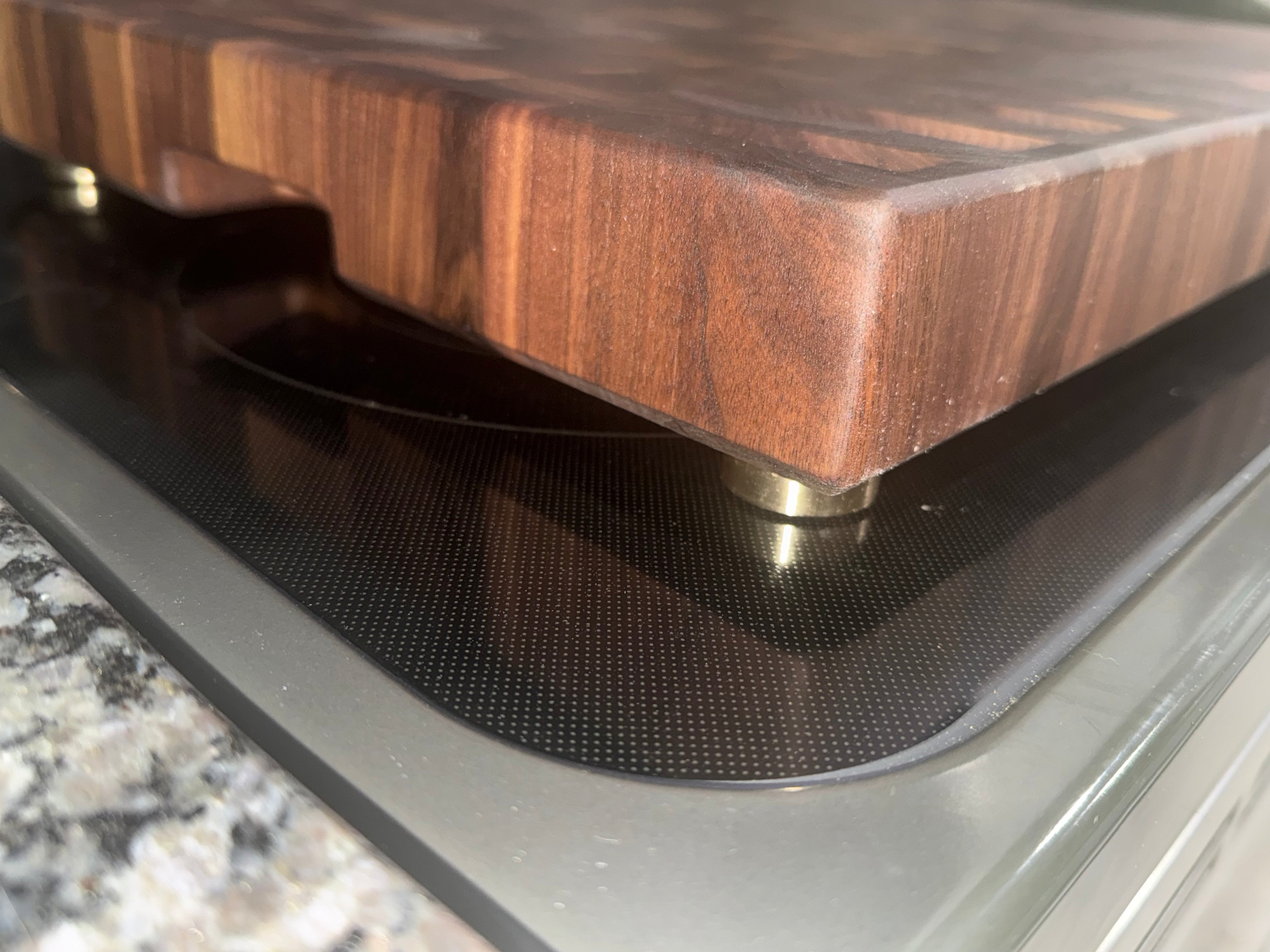 Handmade Walnut End Grain Cutting Board with Brass Accents