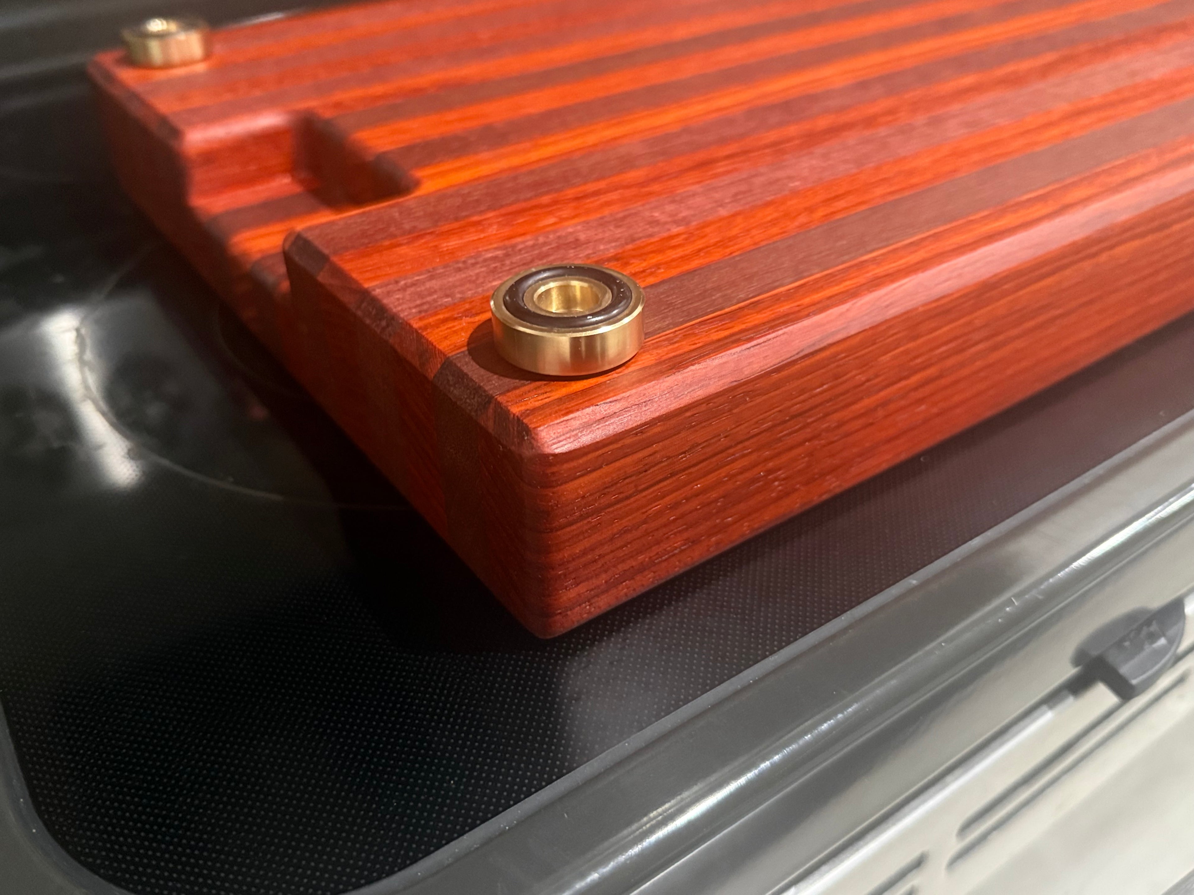Handmade Purple Heart & Padauk Edge Grain Cutting Board with Brass