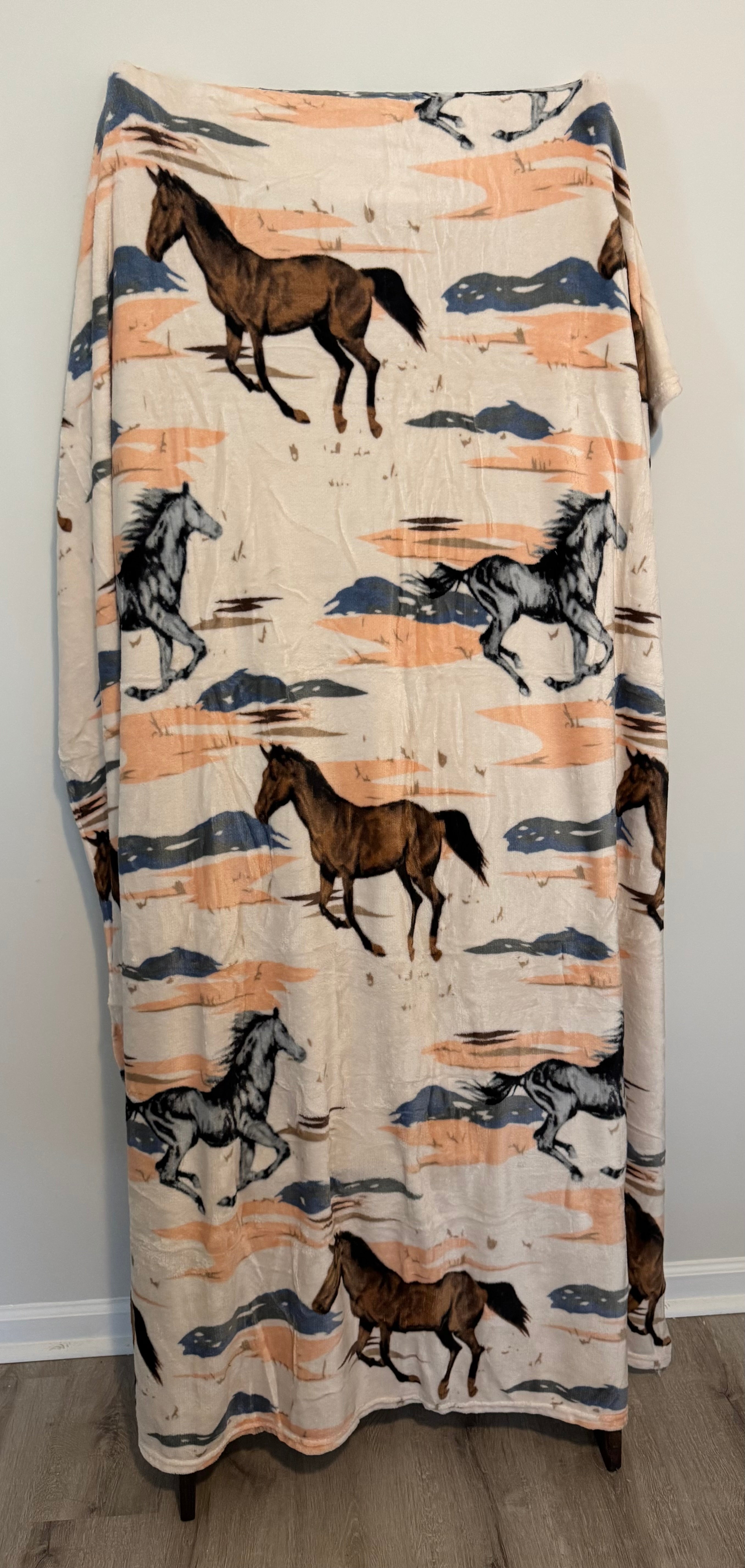 Western Horse Fleece Blanket