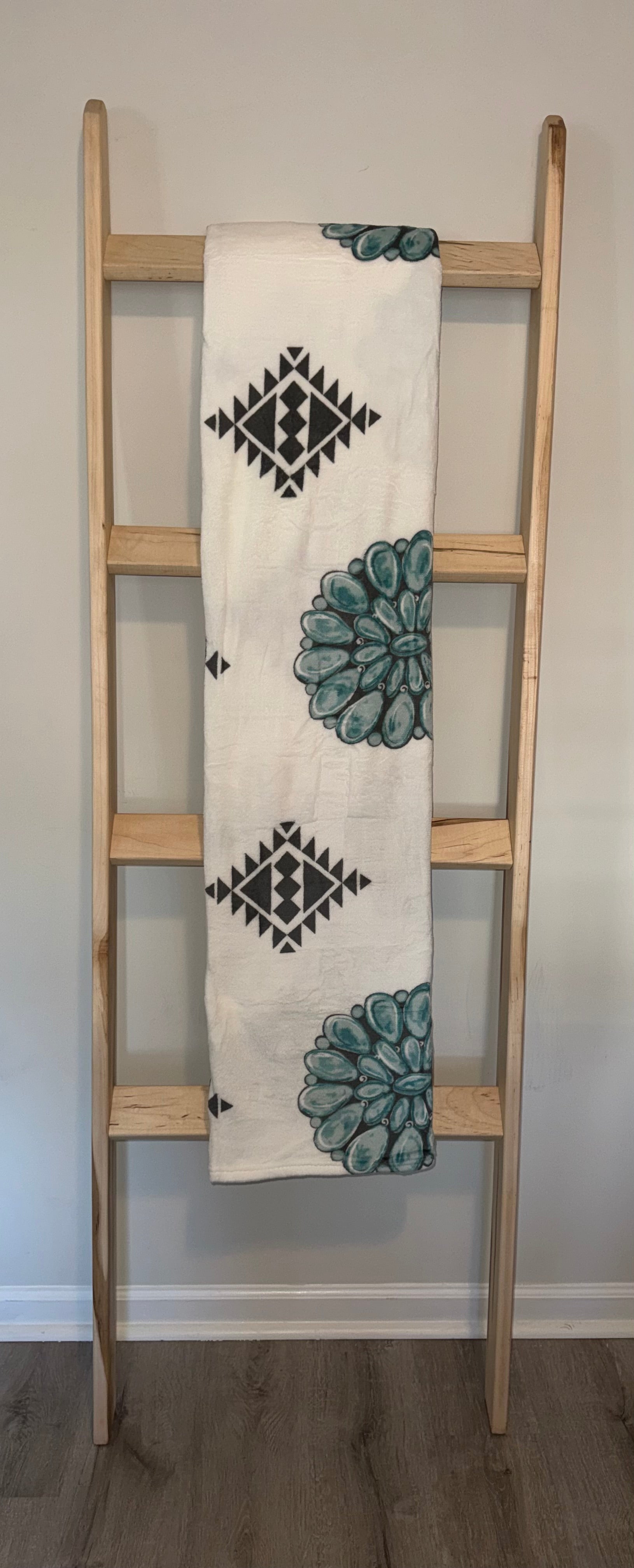 Southwestern Turquoise Concho Fleece Blanket