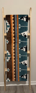 Southwestern Cowhide & Aztec Fleece Blanket
