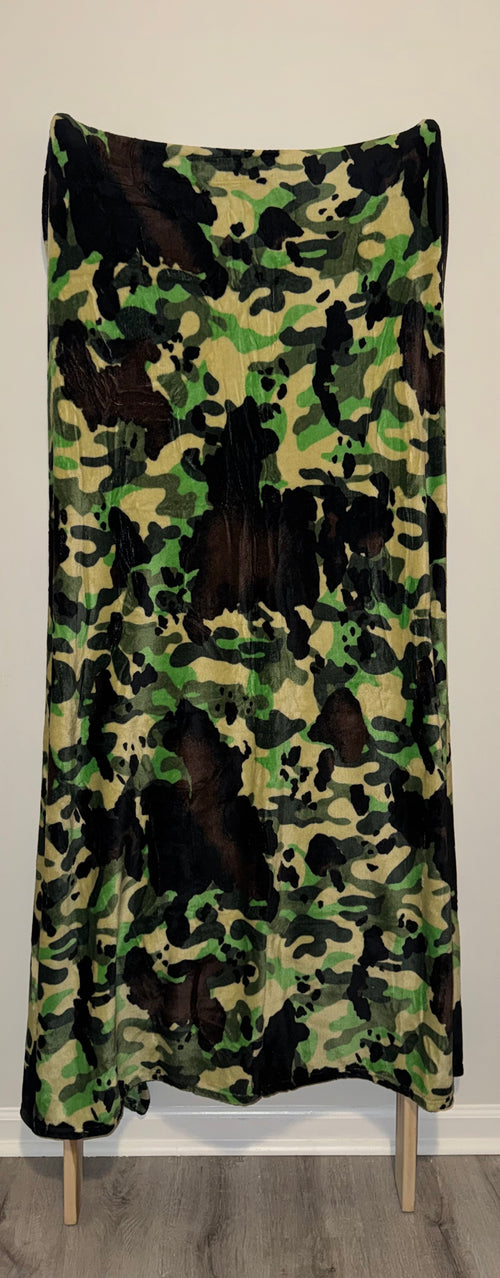 Camo Fleece Blanket - Green Camouflage