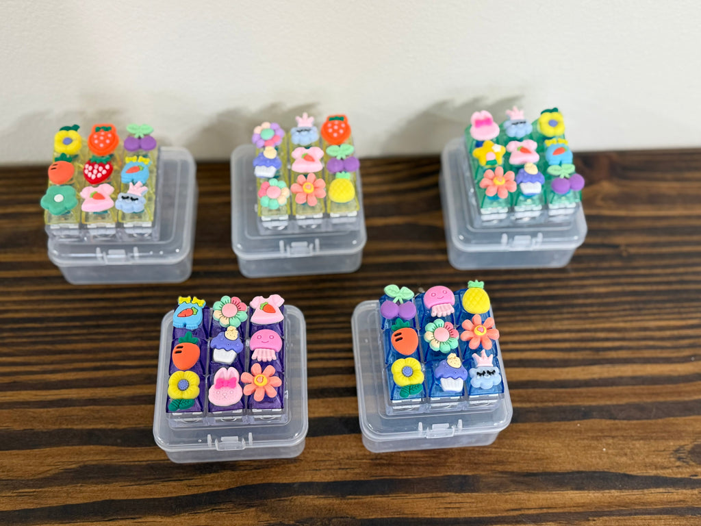Garden Charm Light-Up Keyboard Keychains Set