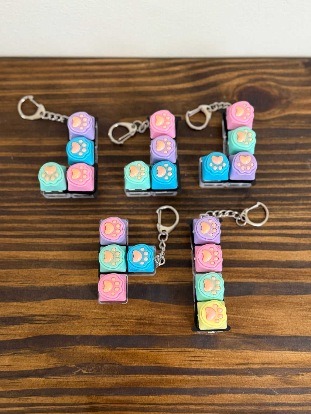 Pastel Cat Paw Keyboard Keychain